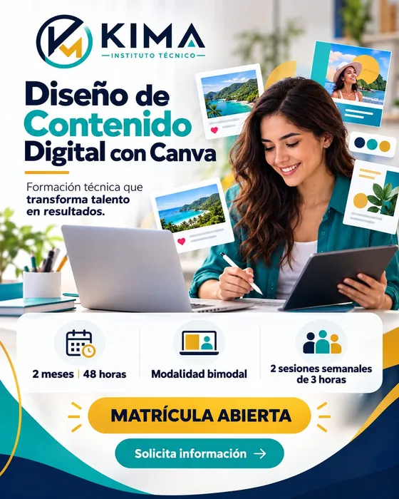Afiche de Canva para el Diseño de Contenido Digital y Empresarial
