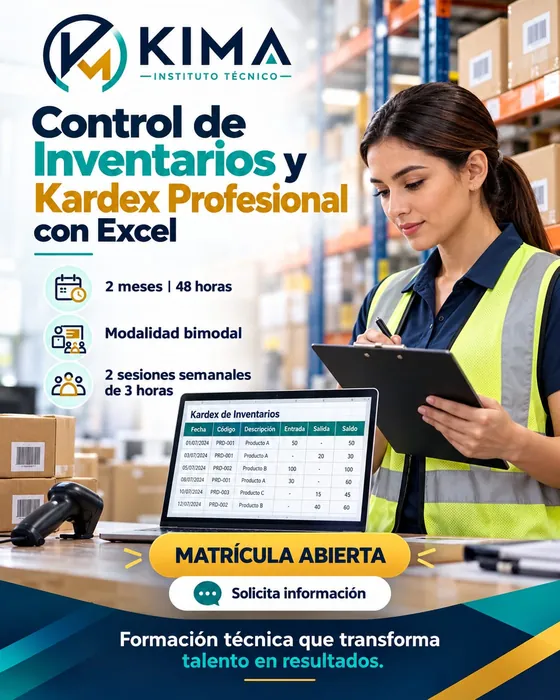Afiche de Control de Inventarios y Kardex Profesional con Excel