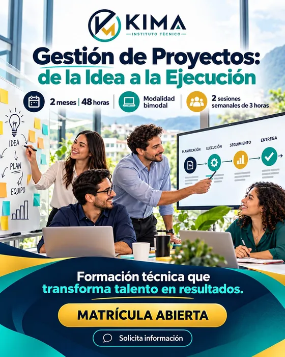 Afiche de Gestión de Proyectos: de la Idea a la Ejecución