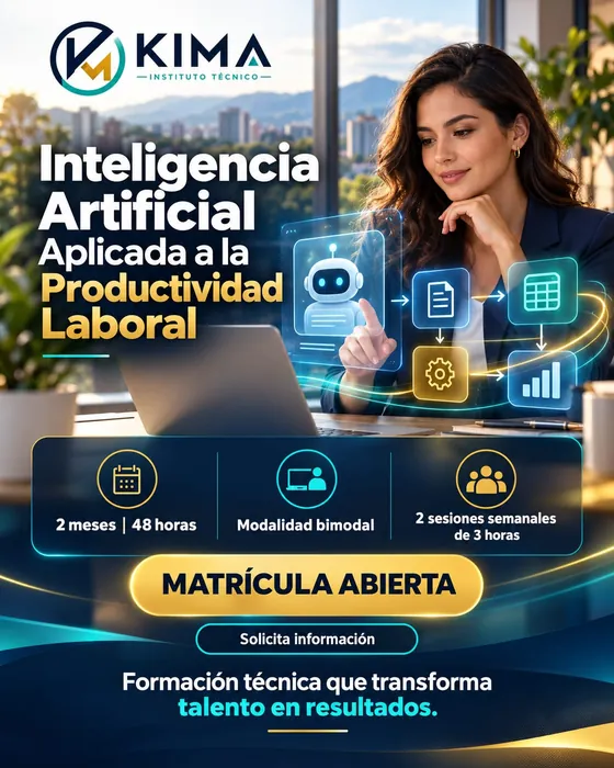 Afiche de Inteligencia Artificial Aplicada a la Productividad Laboral