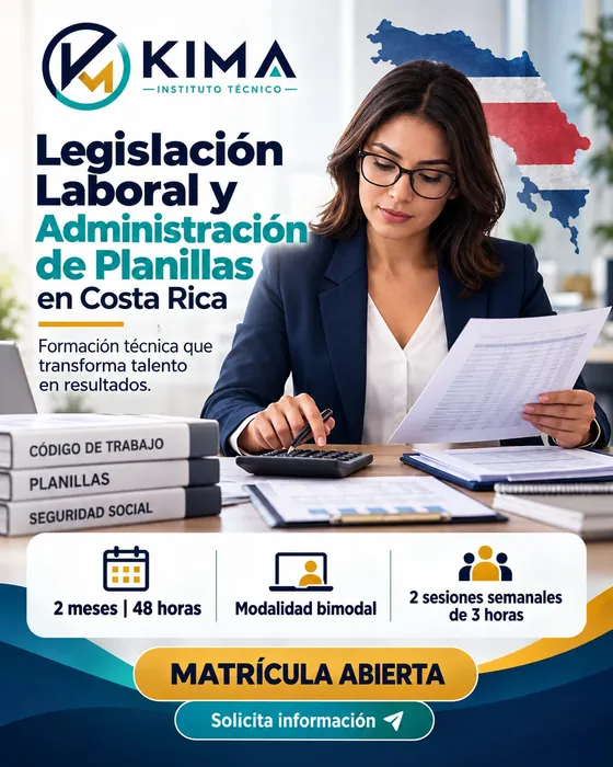Afiche de Legislación Laboral y Administración de Planillas en Costa Rica
