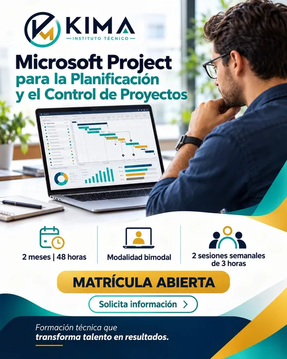 Afiche de Microsoft Project para la Planificación y el Control de Proyectos