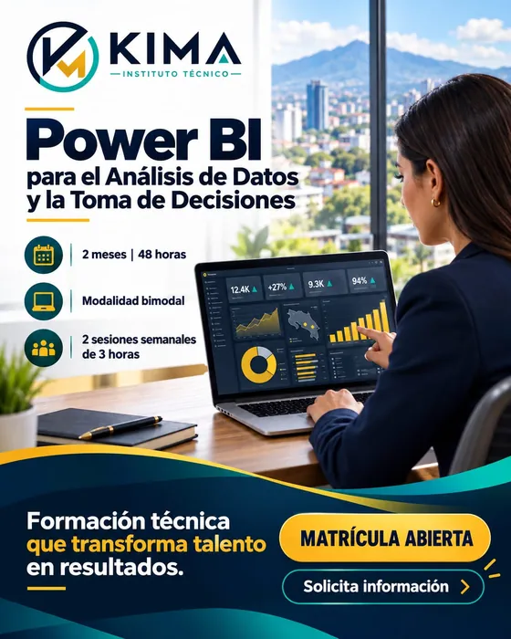 Afiche de Power BI para el Análisis de Datos y la Toma de Decisiones