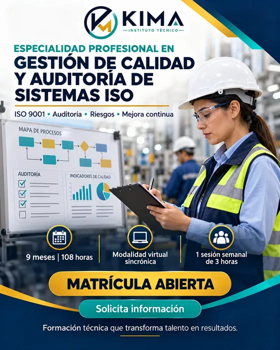 Afiche de Gestión de Calidad y Auditoría de Sistemas ISO