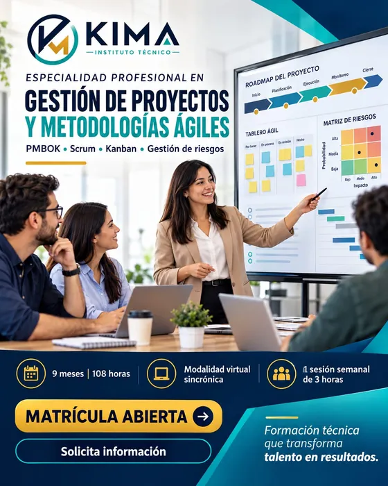 Afiche de Gestión de Proyectos y Metodologías Ágiles