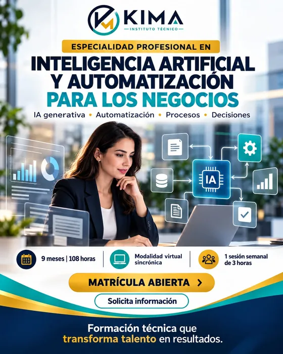 Afiche de Inteligencia Artificial y Automatización para los Negocios