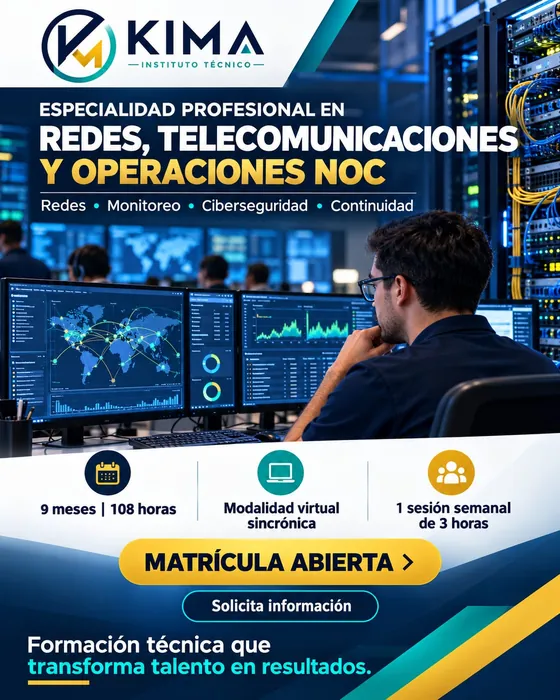 Afiche de Redes, Telecomunicaciones y Operaciones NOC